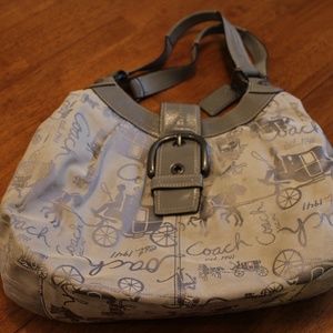 Coach Handbag- Grey Horse & Carriage Bag