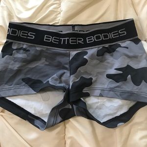 Camo shorts.