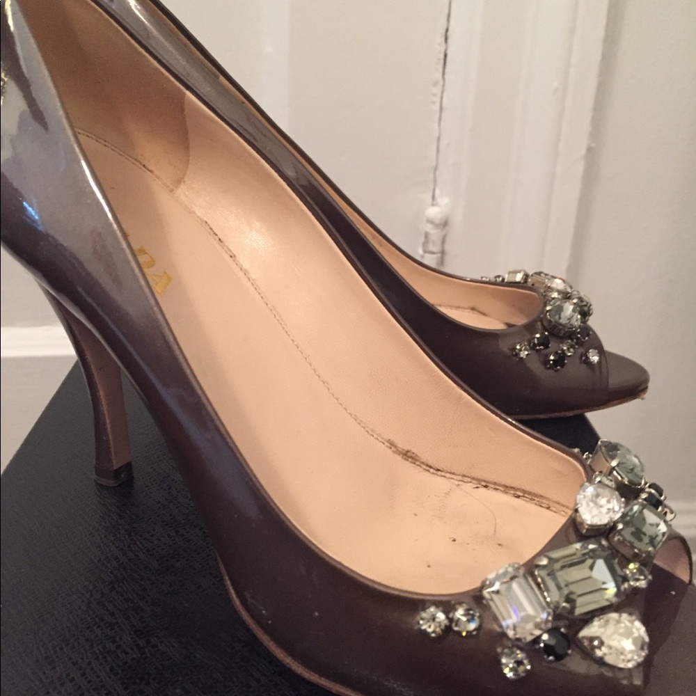 PRADA pump couture taupe with rhinestones ✨ - Picture 7 of 12