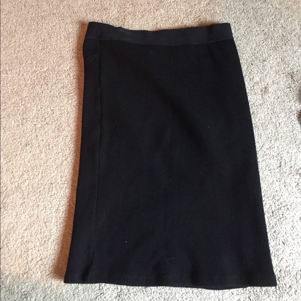 black cotton pencil skirt
