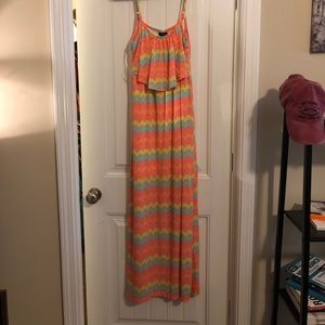 Pastel/Neon Chevron Maxi Dress (M)