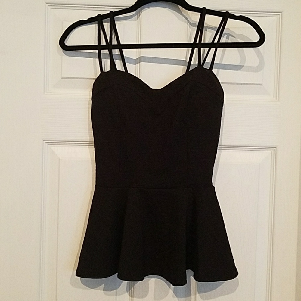 Double Zero brand black peplum top