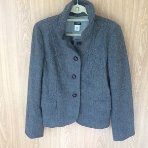 Stylish gray tweed J.Crew ruffle blazer size 12