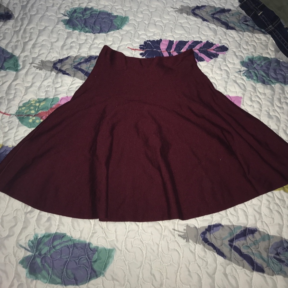 NTOT fit and flare garnet skirt