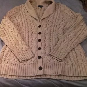 Lands End Cable knit cardigan swester