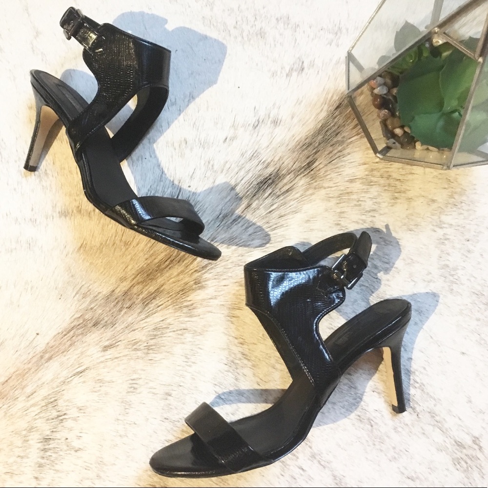 TopShop Black Patent Leather Sandal sz 9