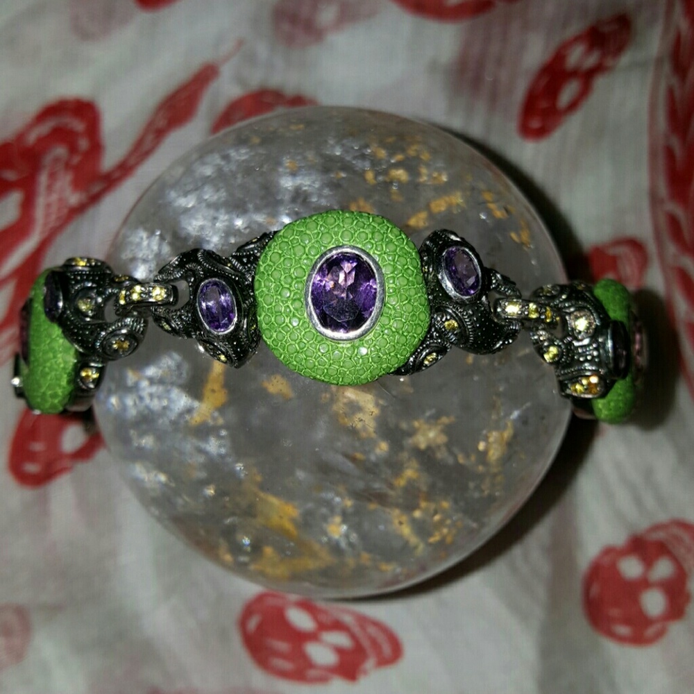 CHI stingray snake amythest, citrine bracelet