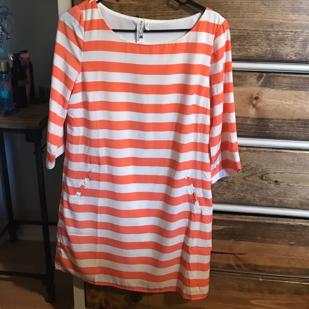 Orange and white dress