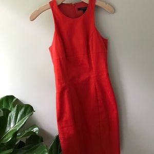 French connection orange high neck dress