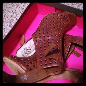 Vince Camuto dark cognac heel