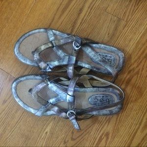 Metallic Strappy Walking Sandals