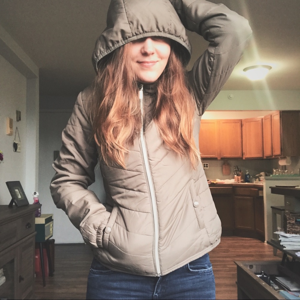 Olive Green Puffer Jacket