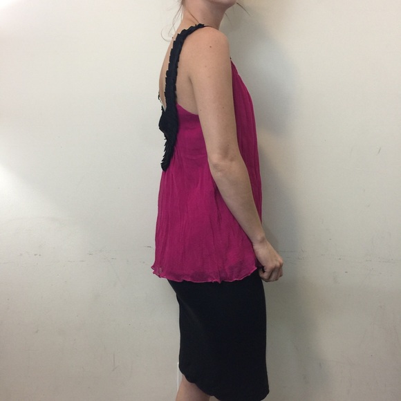DVF Pink Chiffon Silk Sleeveless Top Blouse - Picture 2 of 8