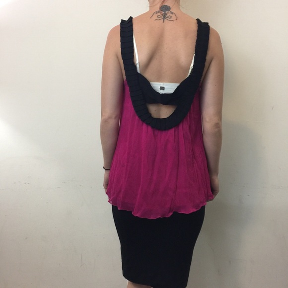 DVF Pink Chiffon Silk Sleeveless Top Blouse - Picture 3 of 8