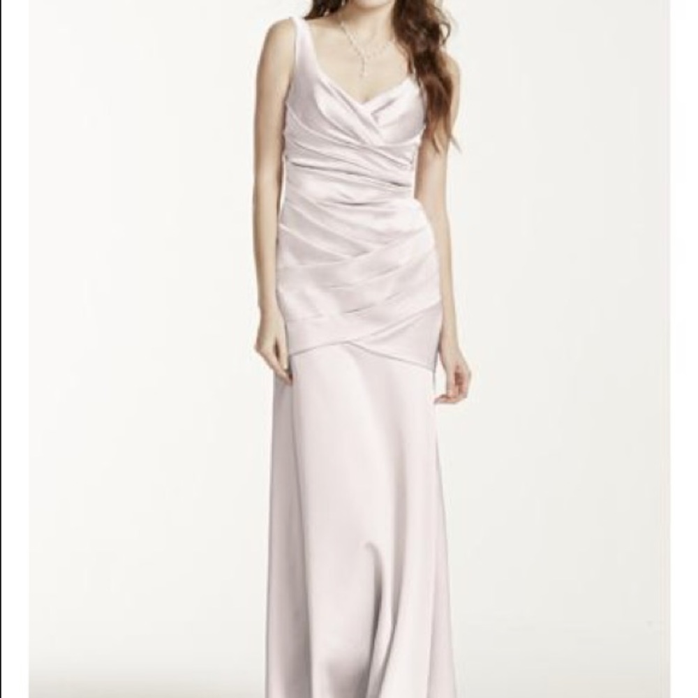 Long Sleeveless Stretch Satin Dress