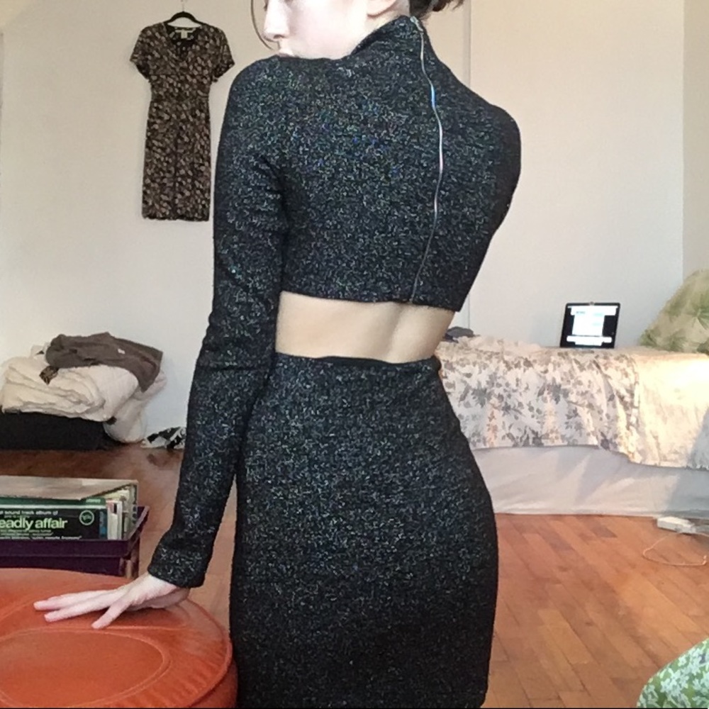 Zara | Sparkly Long-Sleeve Dress