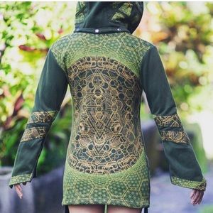 4D Sacred Geometry Fleece Coat