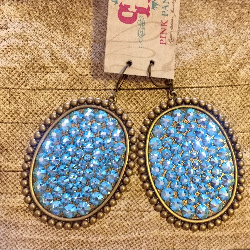 Pink Panache Blue Swarovski Crystal Earrings