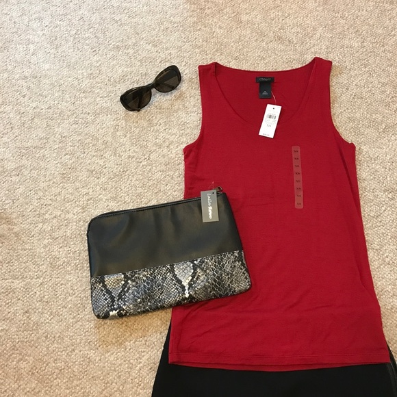 *NWT👛 Clutch Bag* Black Vegan Leather/ Snakeskin - Picture 3 of 8