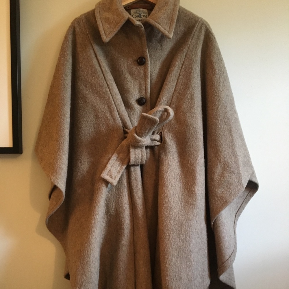 Vintage Wool Cape Coat