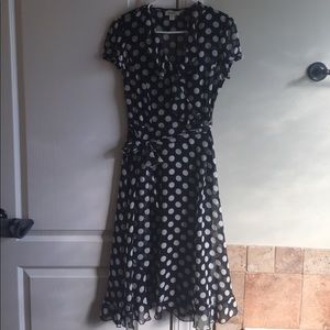 Black dress with polka dots