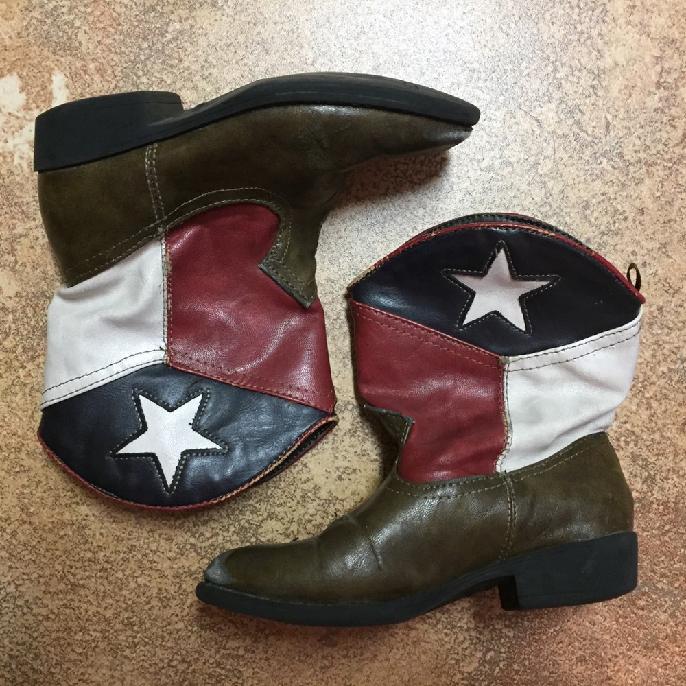 Kids Texas flag cowboy boots, Sz 10
