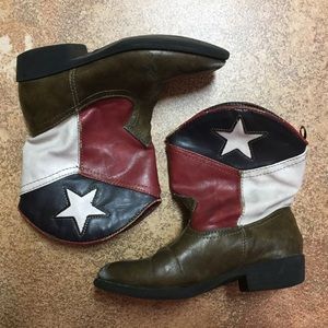 Kids Texas flag cowboy boots, Sz 10