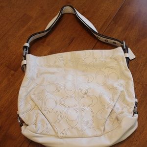 Coach- Perforated Signature Leather Duffle