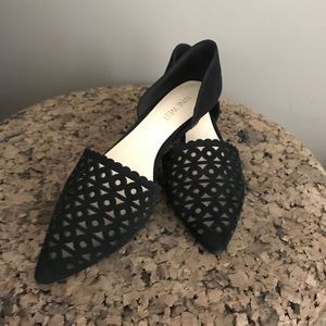 Nine West black suede wedge