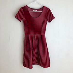 Madewell Stripe dress with pockets.