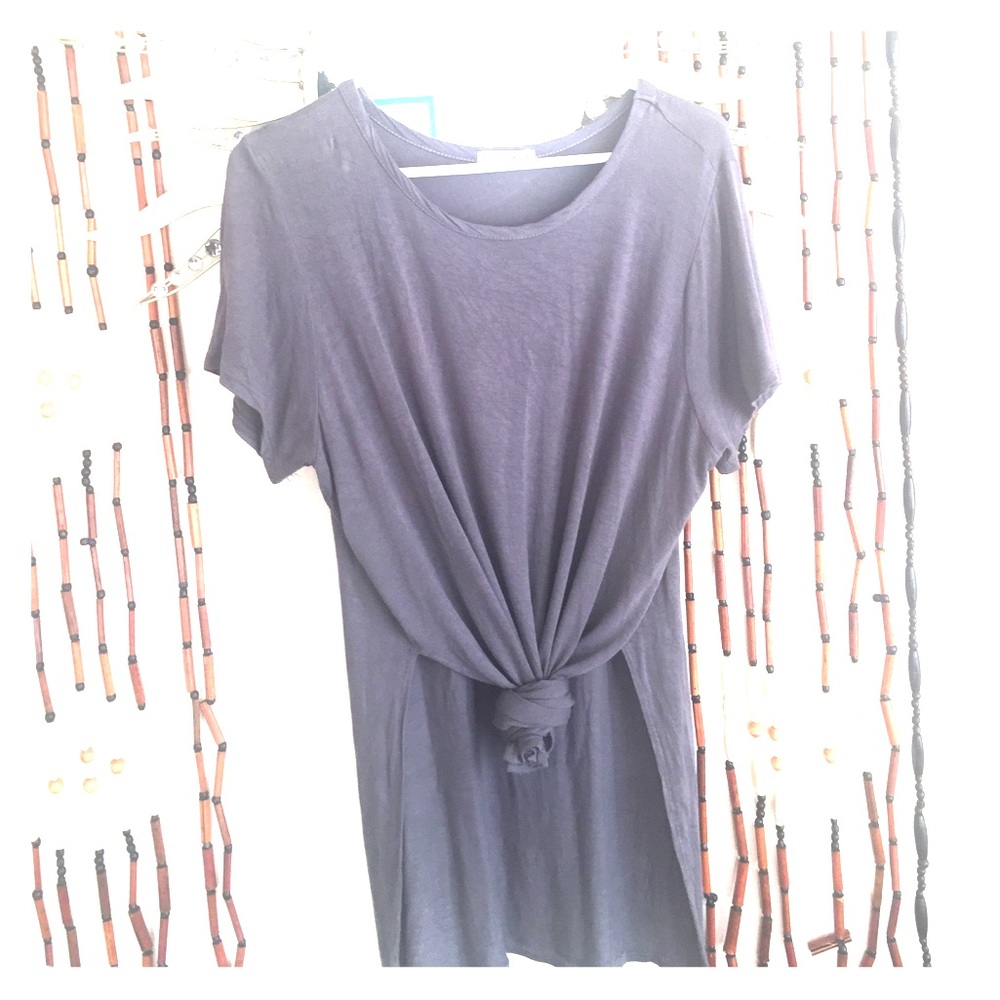 🌪Gray Front-Tie T-Shirt🌪
