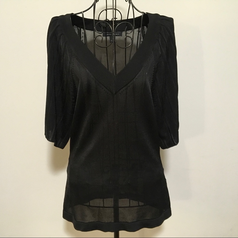 Banana Republic V-Neck Sheer Top