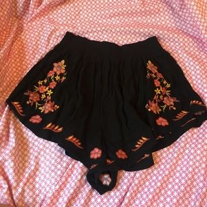 Black Flowy Shorts