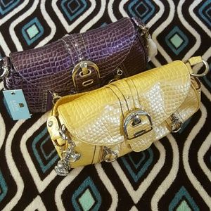 Kathy Van Zeeland Alligator Embossed Satchel