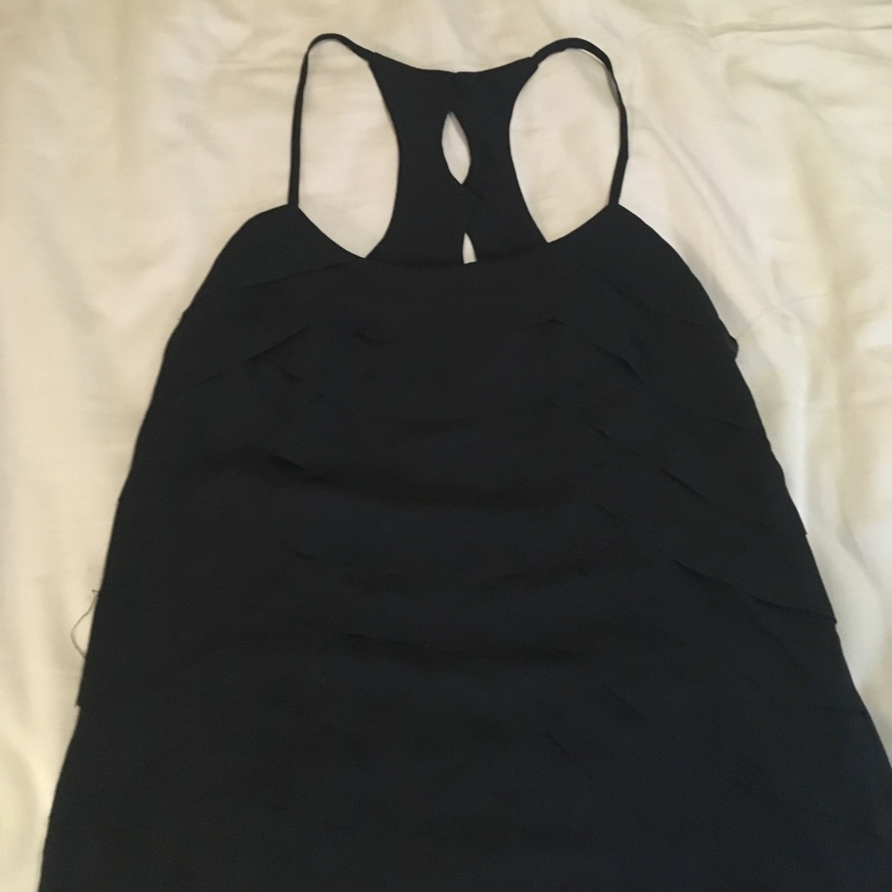 Black Ruffle Tank Top