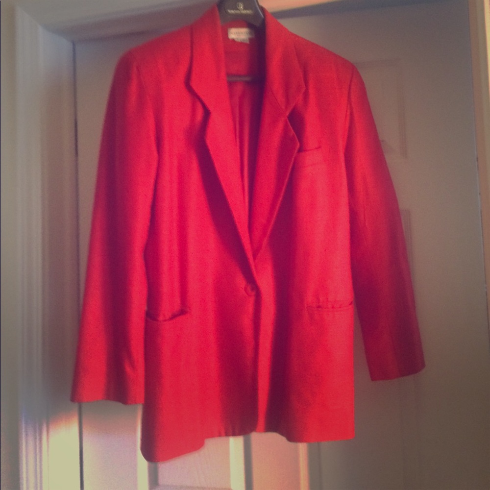 Red 100% silk lined jacket