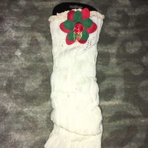 Beautiful flower leg warmers