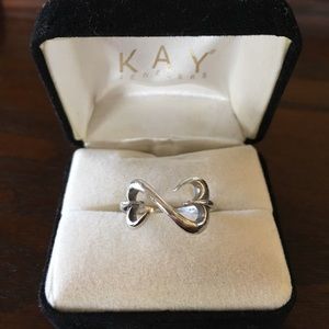 Sterling silver open heart ring