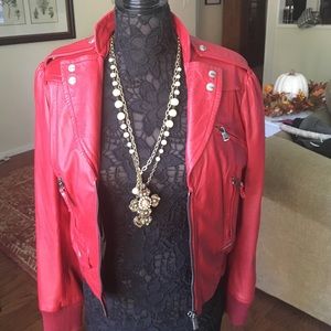 Large Leather Miss Sixty Red jacket