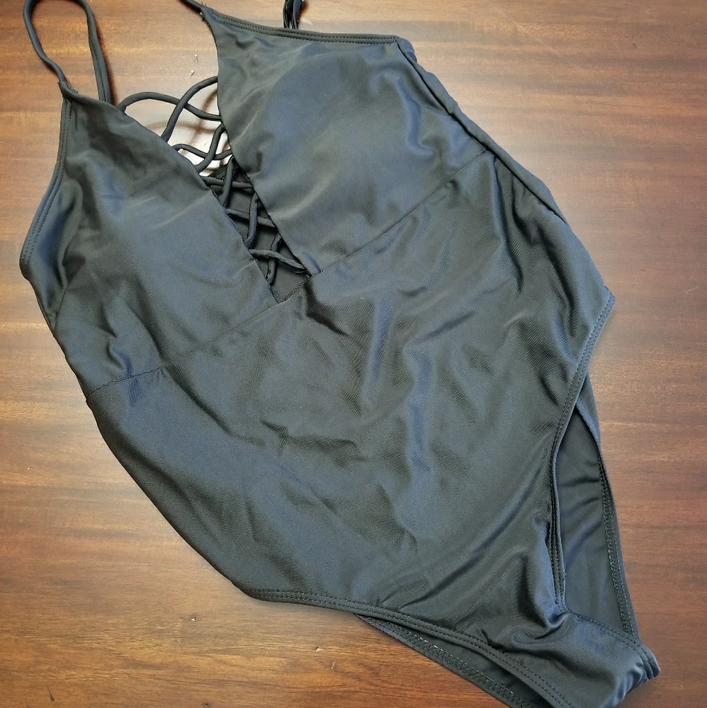NWOT Sexy black one piece swimsuit