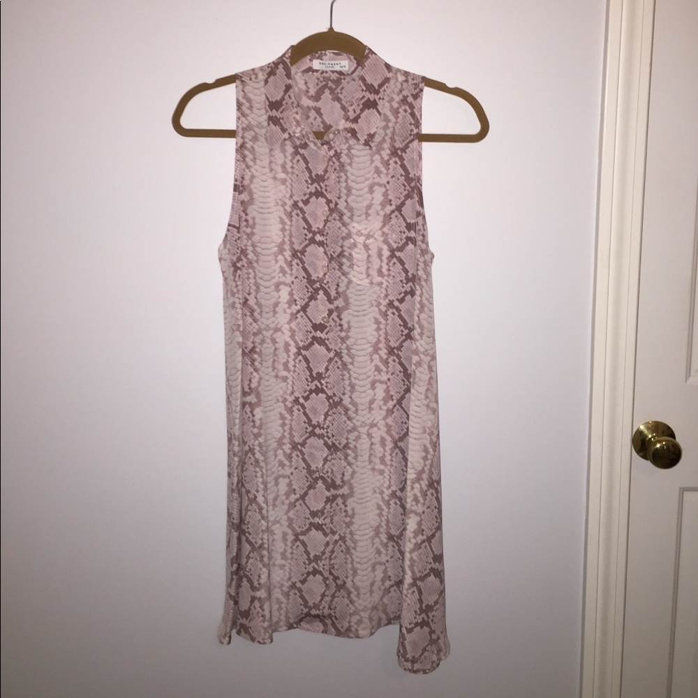 Pink silk snakeskin print blouse
