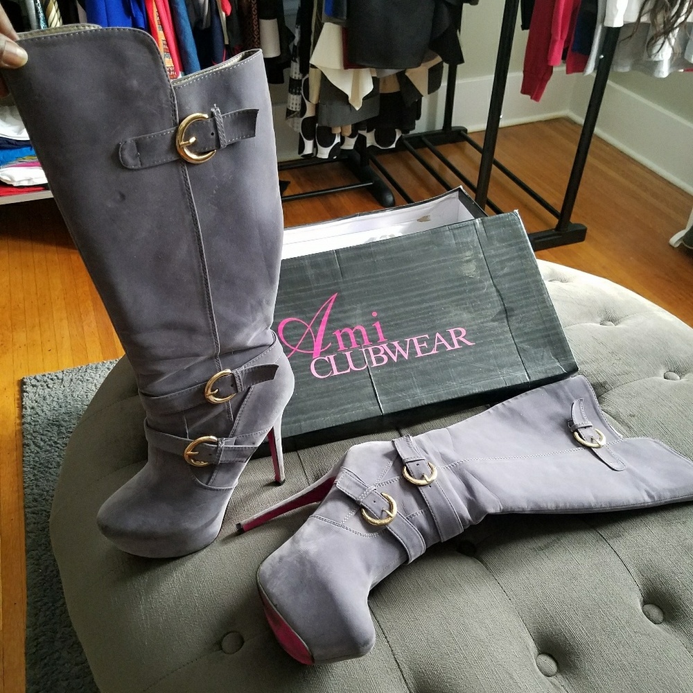 Gray Ami Clubwear boots - gently worn