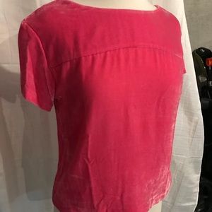 j. crew velour fuschia boxy tee