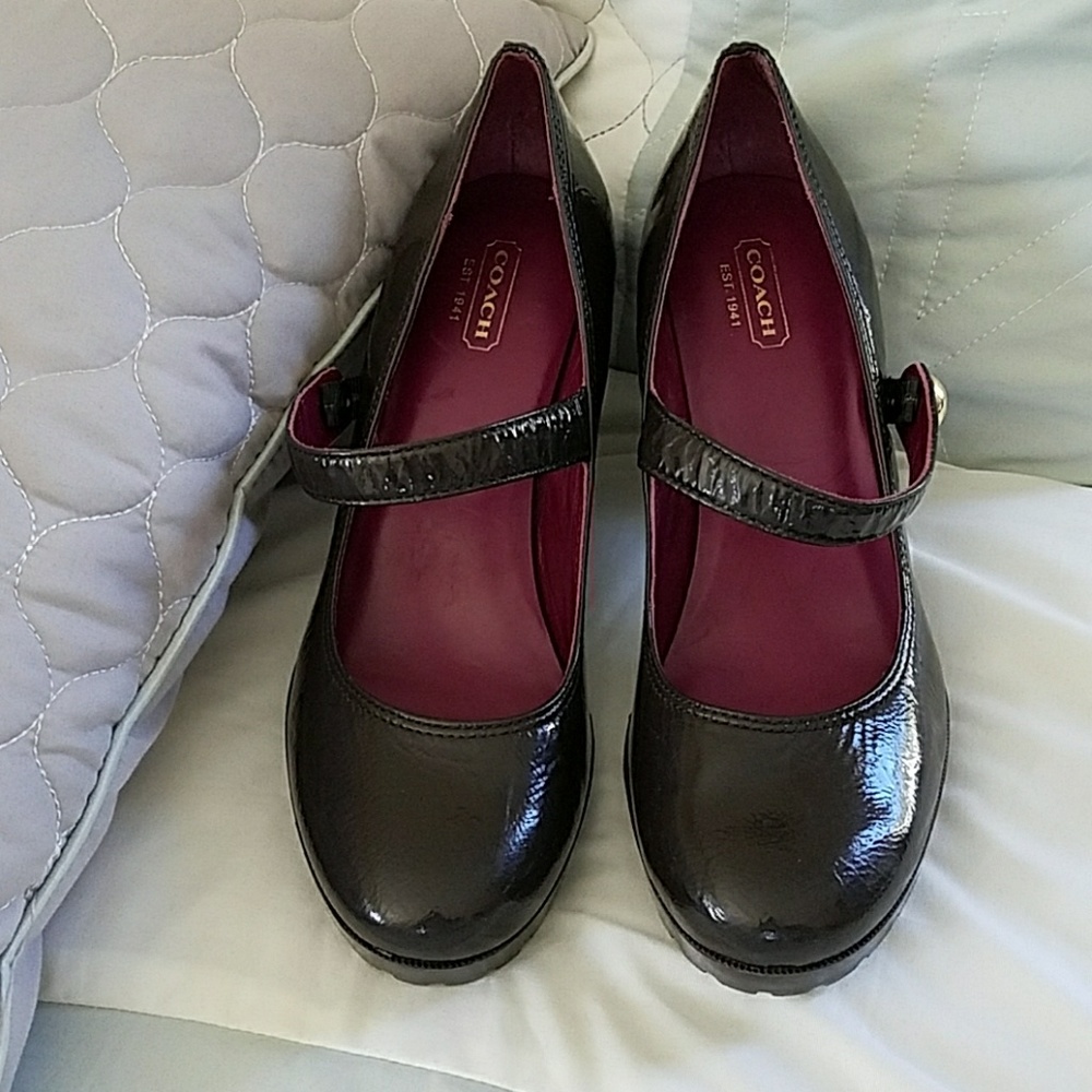 COACH: Mary Jane Lilas, brown, sz 7.5