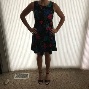 Black dress with floral print