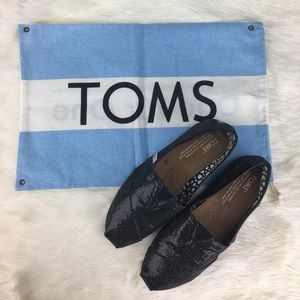 Sparkly women's black TOMS