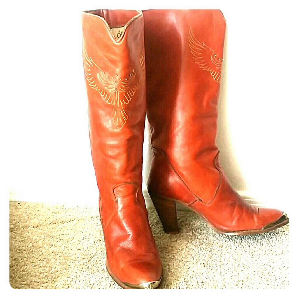 Dingo Vintage Brown Leather Cowgirl Boots