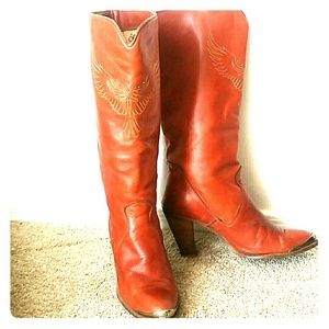 Dingo Vintage Brown Leather Cowgirl Boots