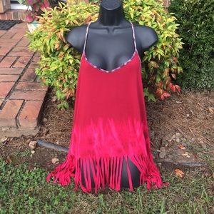 Red tie dyed tank