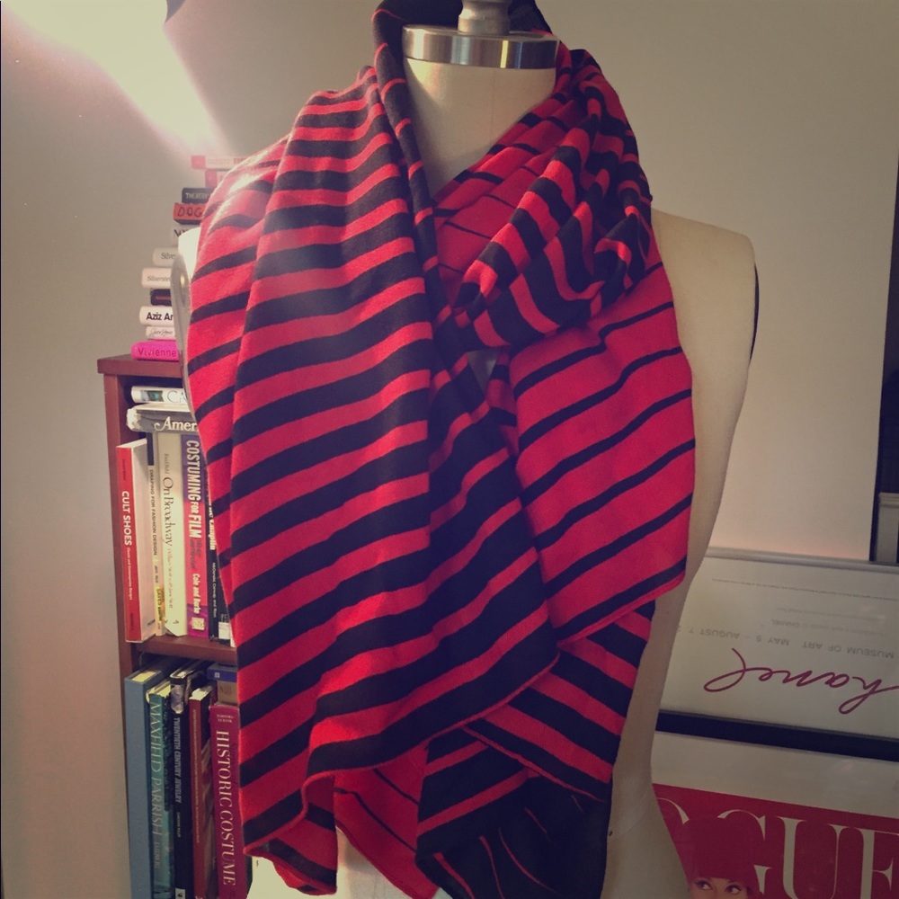2 for $15 Chic black/red angular stripe scarf